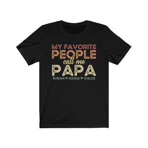 Personalized My Favorite People Call Me Papa Grandpa Vintage Shirt, Custom Grandpa Shirt with Grandkids Names