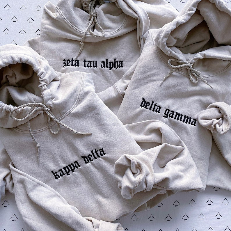 Old English Sorority Chapter Greek Letter Hoodie Sweatshirt / Gildan Hoodie Sweatshirt / Big Little Family Letter Hoodie Sweatshirts il_794xN.3222371393_pnk9.jpg