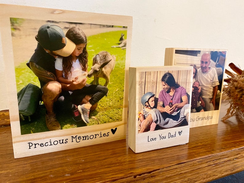Custom Photo Block for Dad, Fathers Day Present, Photo Gift with Custom Message, Personalized Gift, Gift for Grandpa, Photo Plaque for Dad