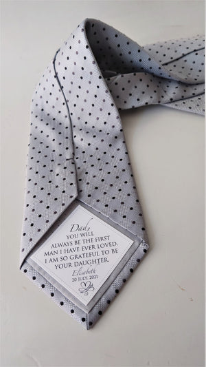 Personalised tie patch for Father of the bride