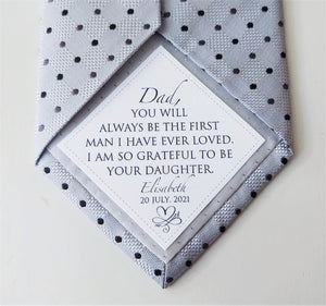 Personalised tie patch for Father of the bride