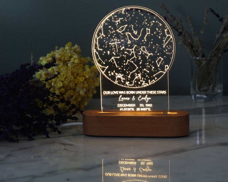 The Day You Were Born Star Map Night Light - Personalized Birthday Gift - 1st 2nd 3rd 13th 16th 18th 21st Birthday Gift - Daughter Birthday