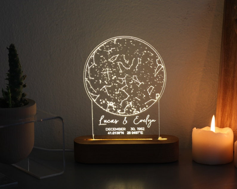 The Day You Were Born Star Map Night Light - Personalized Birthday Gift - 1st 2nd 3rd 13th 16th 18th 21st Birthday Gift - Daughter Birthday