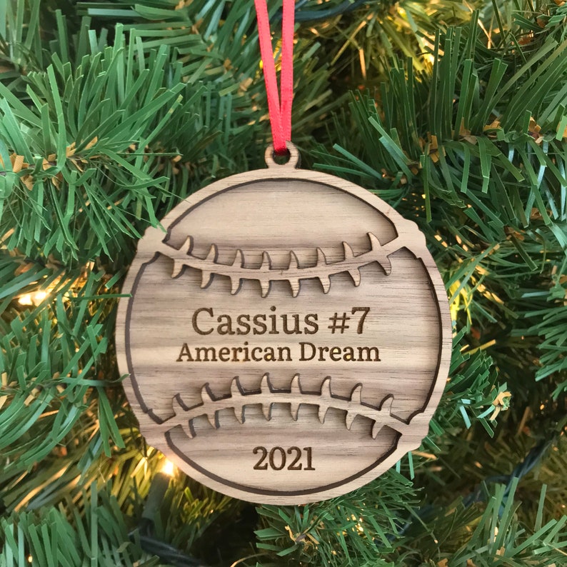Personalized Baseball Ornament / Softball Ornament