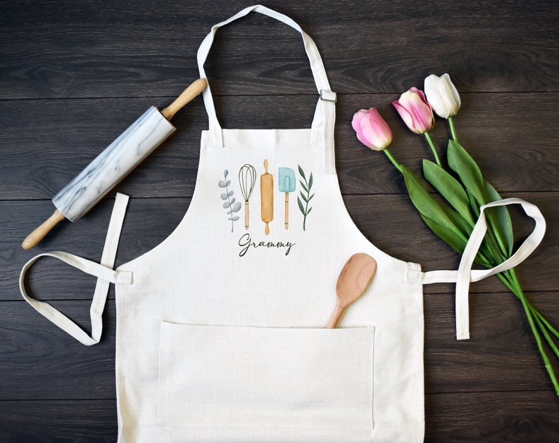 Personalized Kitchen Apron, Custom Cooking Apron with Pocket