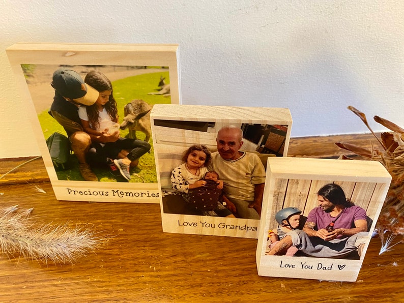 Custom Photo Block for Dad, Fathers Day Present, Photo Gift with Custom Message, Personalized Gift, Gift for Grandpa, Photo Plaque for Dad