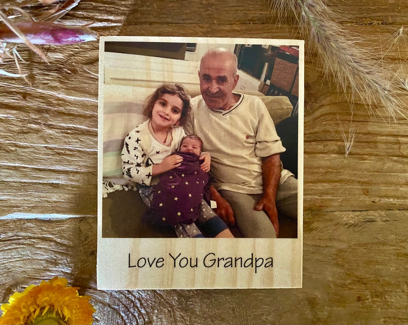Custom Photo Block for Dad, Fathers Day Present, Photo Gift with Custom Message, Personalized Gift, Gift for Grandpa, Photo Plaque for Dad