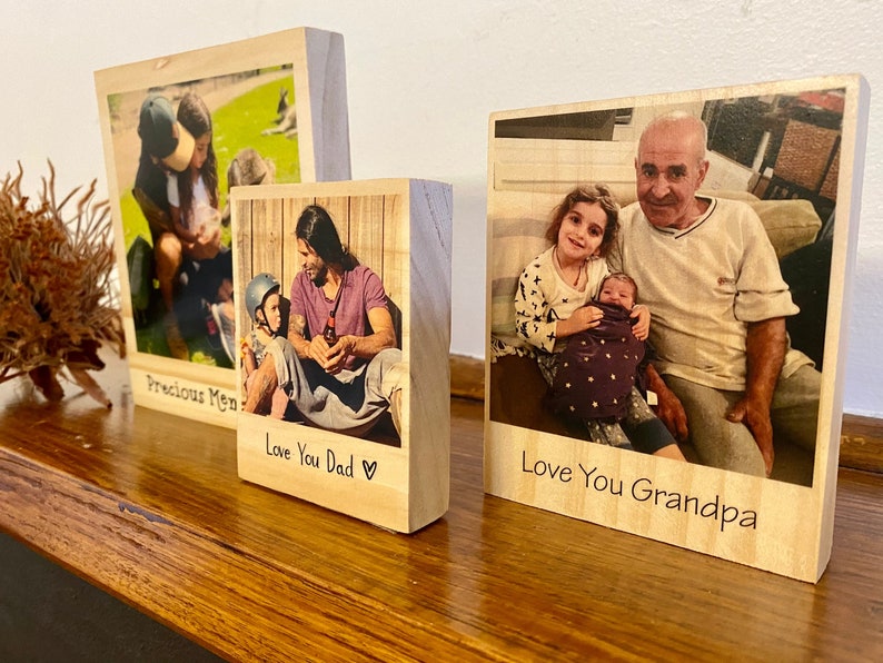 Custom Photo Block for Dad, Fathers Day Present, Photo Gift with Custom Message, Personalized Gift, Gift for Grandpa, Photo Plaque for Dad