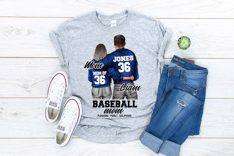 Personalized Baseball Shirt, Baseball Mom, Mom Shirt, Baseball Gift, Personalized Baseball, Senior Gift, Baseball Shirt