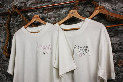 Personalized Pinky Promise Partner Embroidered T-Shirt | Birthday Gift | Gift for Partner
