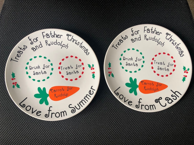 Personalised Christmas Eve Plate: Treats for Santa & Rudolph
