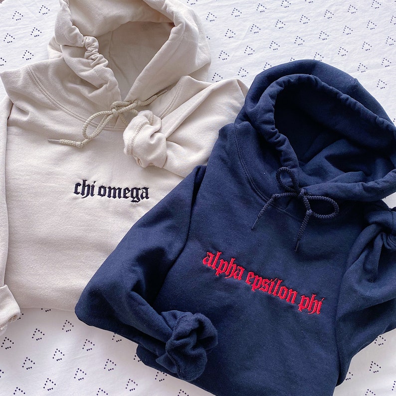 Old English Sorority Chapter Greek Letter Hoodie Sweatshirt / Gildan Hoodie Sweatshirt / Big Little Family Letter Hoodie Sweatshirts il_794xN.3321020195_gatt.jpg