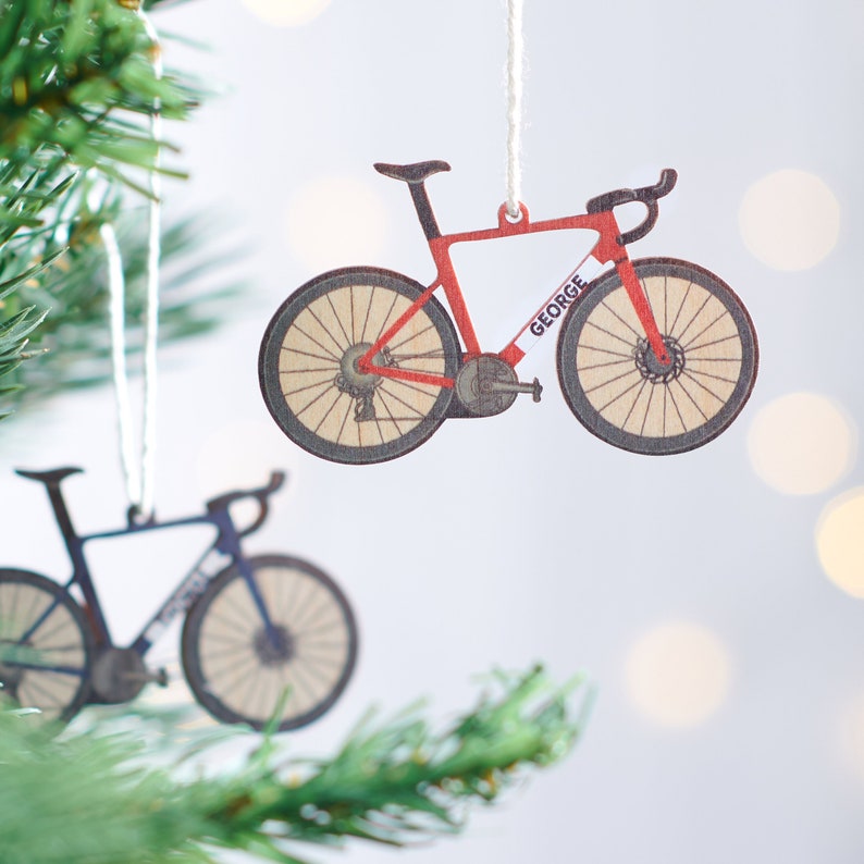 Personalised Road Bike Christmas Decoration, Custom Name Bicycle Christmas Ornament, Cycling Acrylic Ornament, Bicycle Gift, Gifts For Bicycle Rider, Bicycle Lovers, Cyclist Ornament