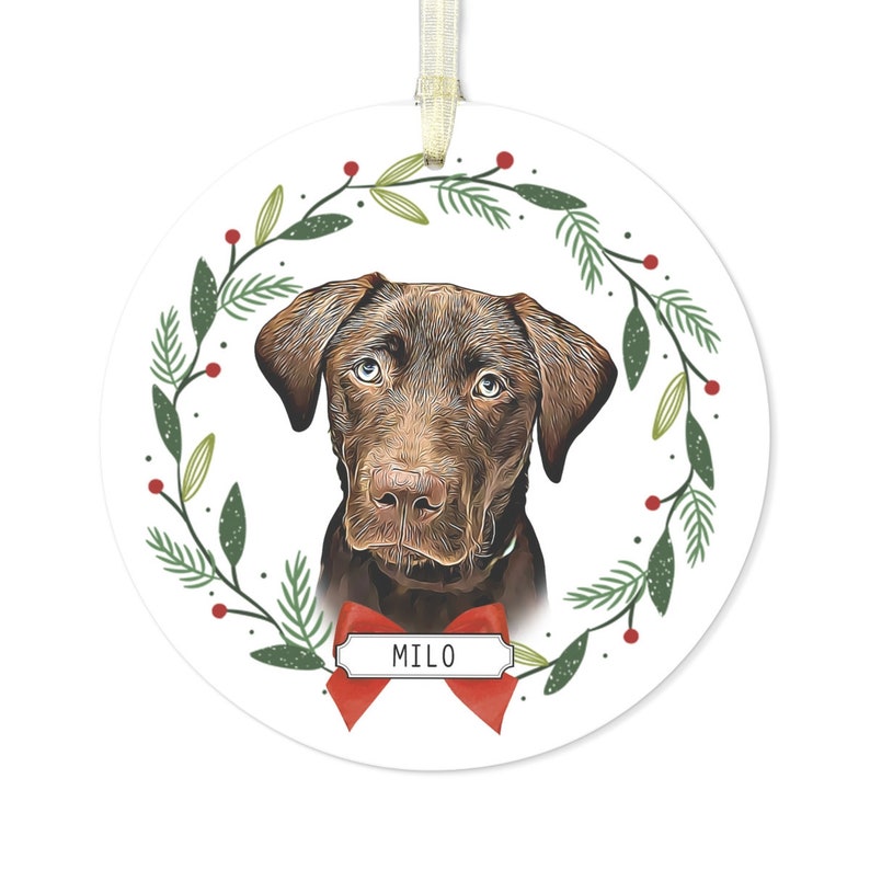 Custom Dog Ornament Made from Photo, Dog Ornament Personalized, Gift for Dog Mom, Pet Portrait Ornament, Custom Cat Christmas Ornament