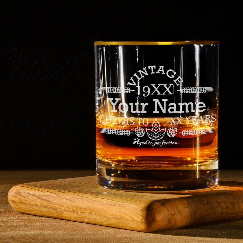 Personalized Whiskey Glass-Custom Birthday Gifts for Men and Women-Personalized Birthday Gift For Him-Birthday Gift-Custom Whiskey Glass