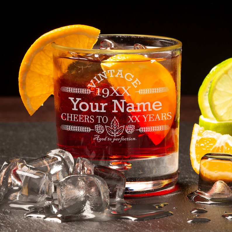 Personalized Whiskey Glass-Custom Birthday Gifts for Men and Women-Personalized Birthday Gift For Him-Birthday Gift-Custom Whiskey Glass