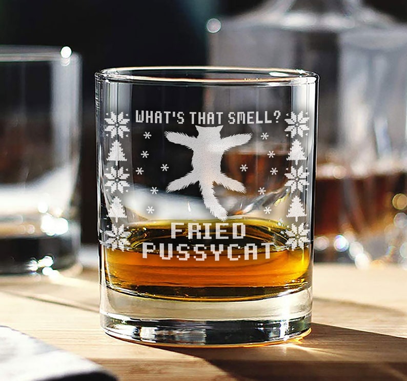 Christmas Vacation Whiskey Glass: Funny Engraved Bourbon Glass