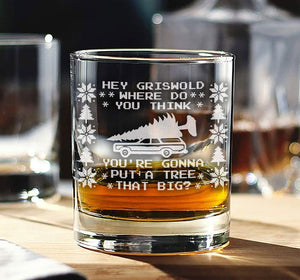 Christmas Vacation Whiskey Glass: Funny Engraved Bourbon Glass