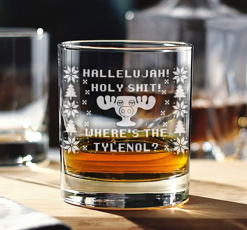 Christmas Vacation Whiskey Glass: Funny Engraved Bourbon Glass