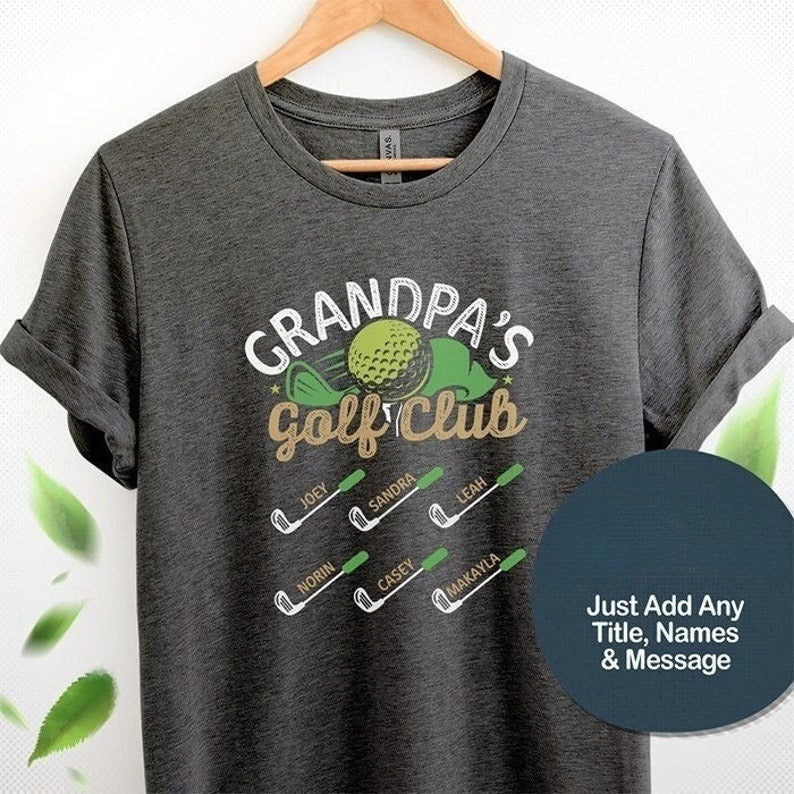 Personalized Grandpa Golf Club shirt with grandkids names - golf gifts for dad grandpa birthday gift for grandpa shirt, golfing dad