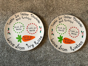 Personalised Christmas Eve Plate: Treats for Santa & Rudolph