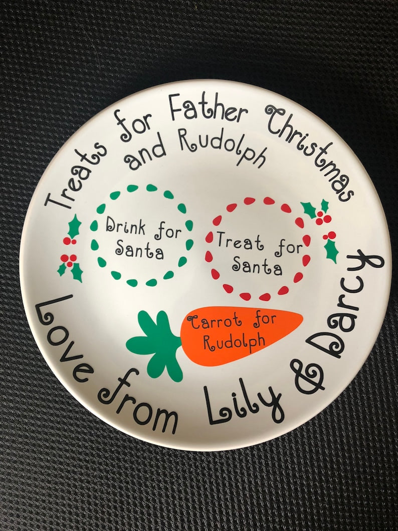 Personalised Christmas Eve Plate: Treats for Santa & Rudolph