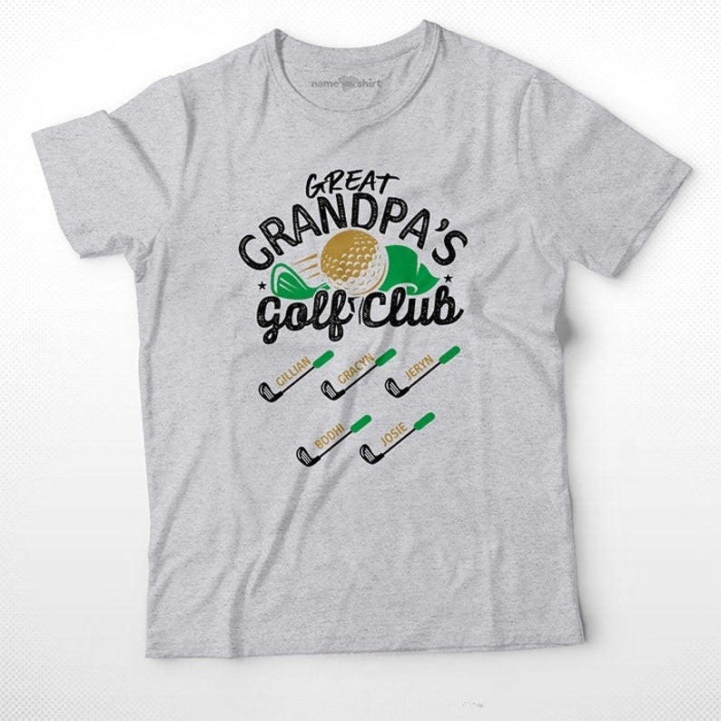 Personalized Grandpa Golf Club shirt with grandkids names - golf gifts for dad grandpa birthday gift for grandpa shirt, golfing dad