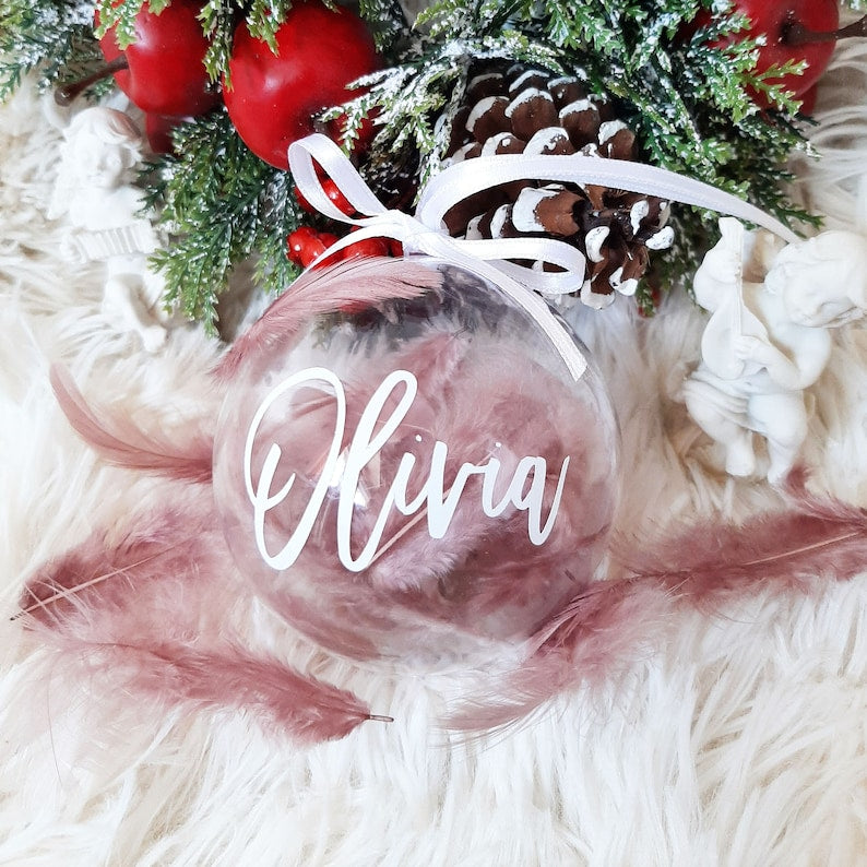 Personalized Christmas ornaments with name, Christmas monogram ornament Personalised Bauble, Special Memory Bauble