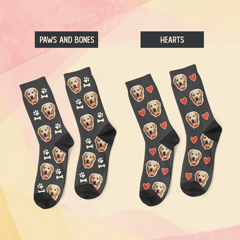 Custom Dog Socks, Personalized Pet Photo Socks, Customized Cute Dog Face Socks, Dog Lover Gift, Funny Dog Socks, Dog Mom Gift, Pet Socks