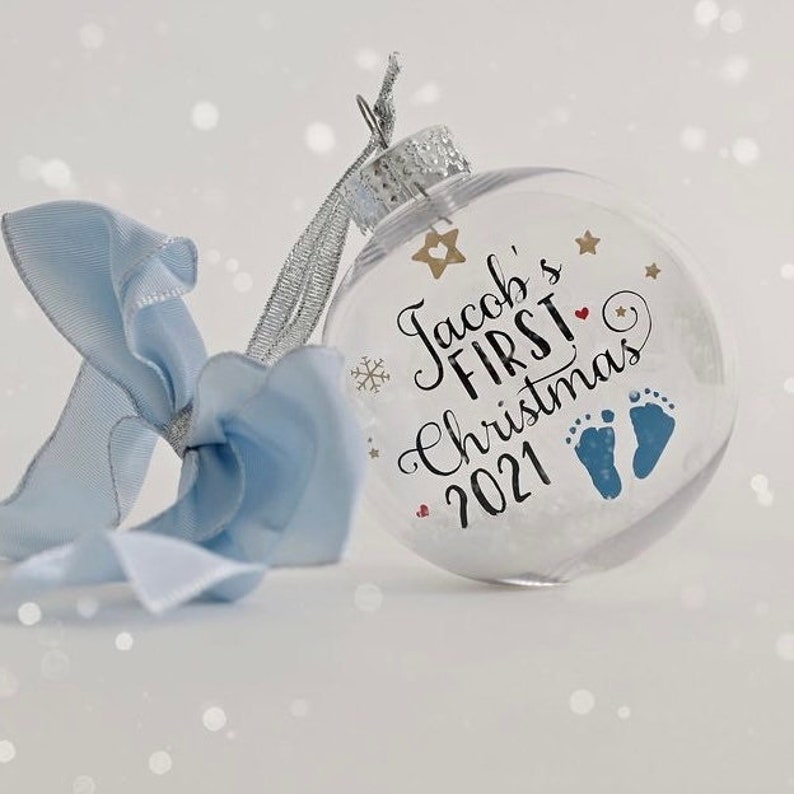 Personalised Baby's First Christmas Bauble 2024, 1st Christmas Ornament