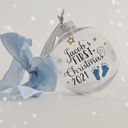 Personalised Baby's First Christmas Bauble 2024, 1st Christmas Ornament