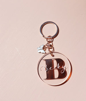 Personalised Initial Butterfly Keyring | Large Initial Keyring | Acrylic Keychain | Letter Keyring | Bridesmaid | Christmas | Gifts For Her