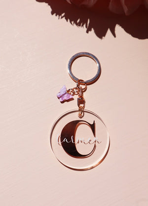 Personalised Initial Butterfly Keyring | Large Initial Keyring | Acrylic Keychain | Letter Keyring | Bridesmaid | Christmas | Gifts For Her