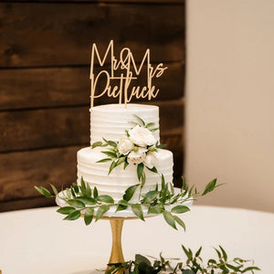 Gold Cake topper for Wedding, Personalized cake topper, Rustic wedding cake topper, Custom Mr Mrs cake topper, Anniversary Cake toppers