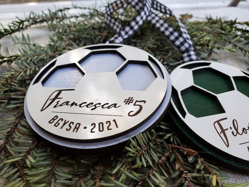 Soccer ornament, personalized soccer ornament, soccer team gift, soccer gift, coach gift