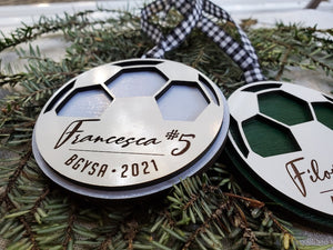 Soccer ornament, personalized soccer ornament, soccer team gift, soccer gift, coach gift