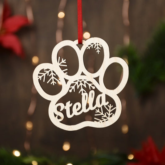 Personalized Dog Paw Ornament | Custom Cat Christmas Ornament | Pet Memorial 2025 Ornament | Gift for Dog Mom