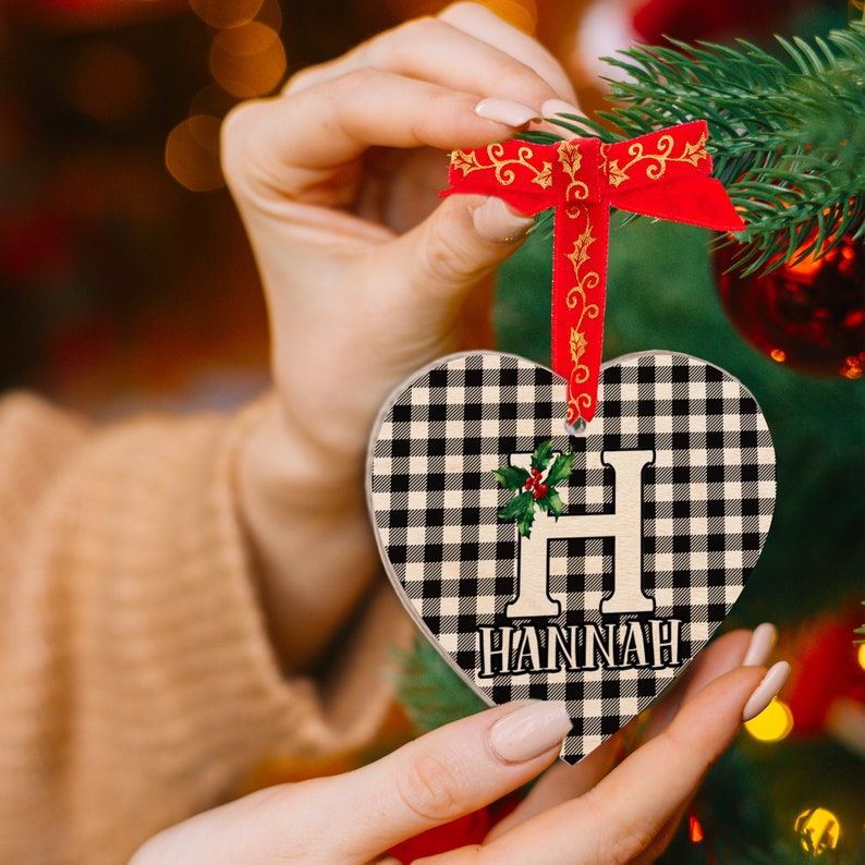 Personalized Ornaments w/Name, Custom ornament Tree Christmas Wood Ornament, Christmas Ornaments, Initial Ornaments, First Christmas Gifts