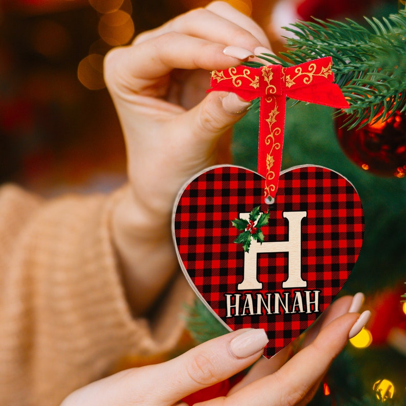 Personalized Ornaments w/Name, Custom ornament Tree Christmas Wood Ornament, Christmas Ornaments, Initial Ornaments, First Christmas Gifts
