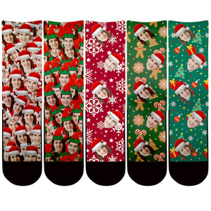 Custom Christmas Socks, Face Socks, christmas socks personalization, christmas socks for women men, christmas gifts, christmas stockings