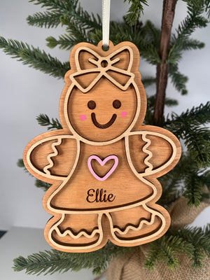 Gingerbread man ornament, gingerbread ornament, kids ornament, personalized, custom ornament, cute ornament, christmas ornament