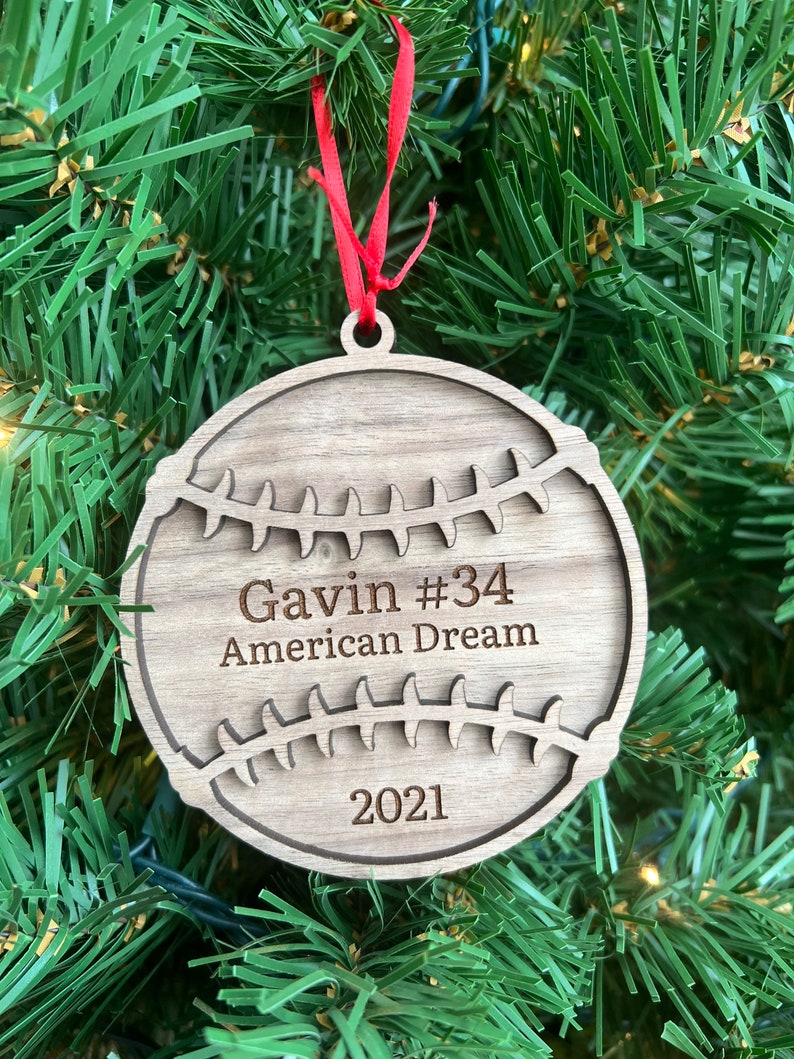 Personalized Baseball Ornament / Softball Ornament