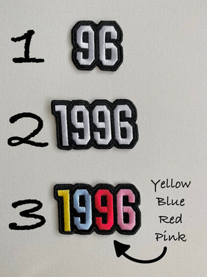 Personalized Birth Year Embroidered Patches, Iron / Sew On Patches, Birthday Gifts, Birthday Patch, Number Patch