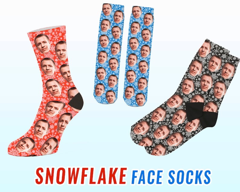 Personalized Christmas Face Socks, Custom Face on Socks, Family Face on Socks, Christmas Gifts