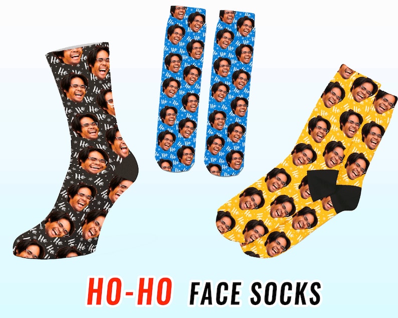 Personalized Christmas Face Socks, Custom Face on Socks, Family Face on Socks, Christmas Gifts