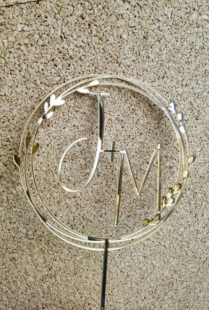 Gold monogram wedding cake topper Personalized,Custom initials cake topper,Mr and Mrs cake topper, Anniversary Baptism cake topper