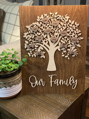 Personalized Family Tree Wooden Sign | Our Family | Family Sign | Family Name | Generations | Great Grandparents Grandkids