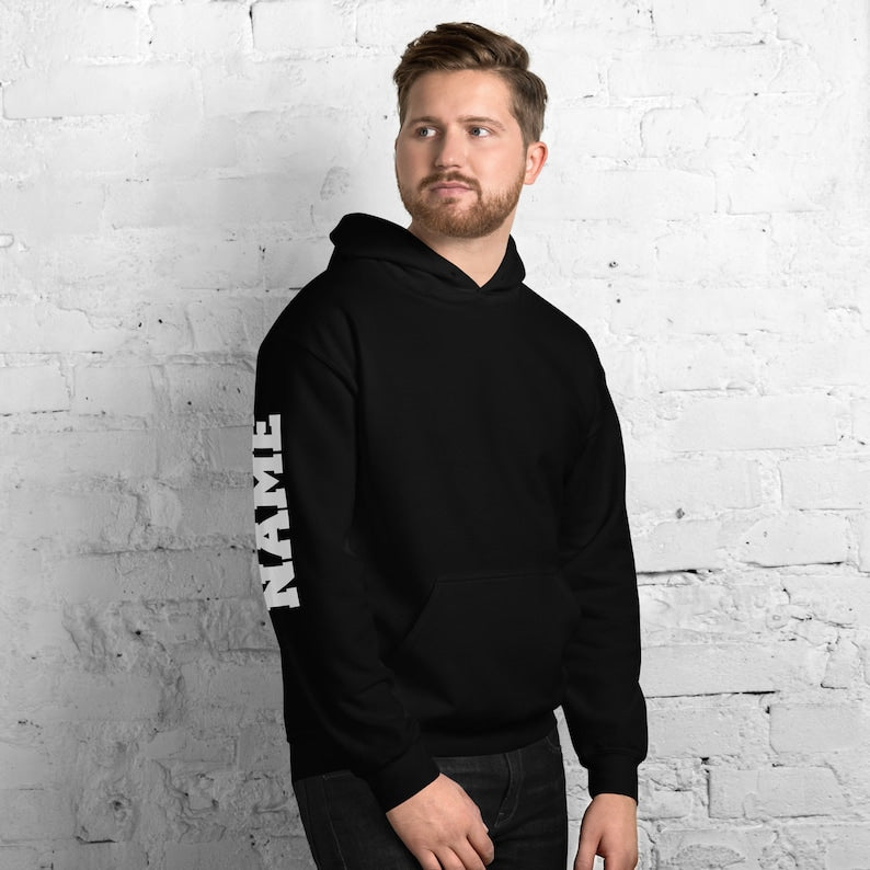 Dispatcher Hoodie Name Print on Sleeve Personalized Distressed USA Flag 911 Dispatcher Gift Thin Yellow Line American Flag Customized