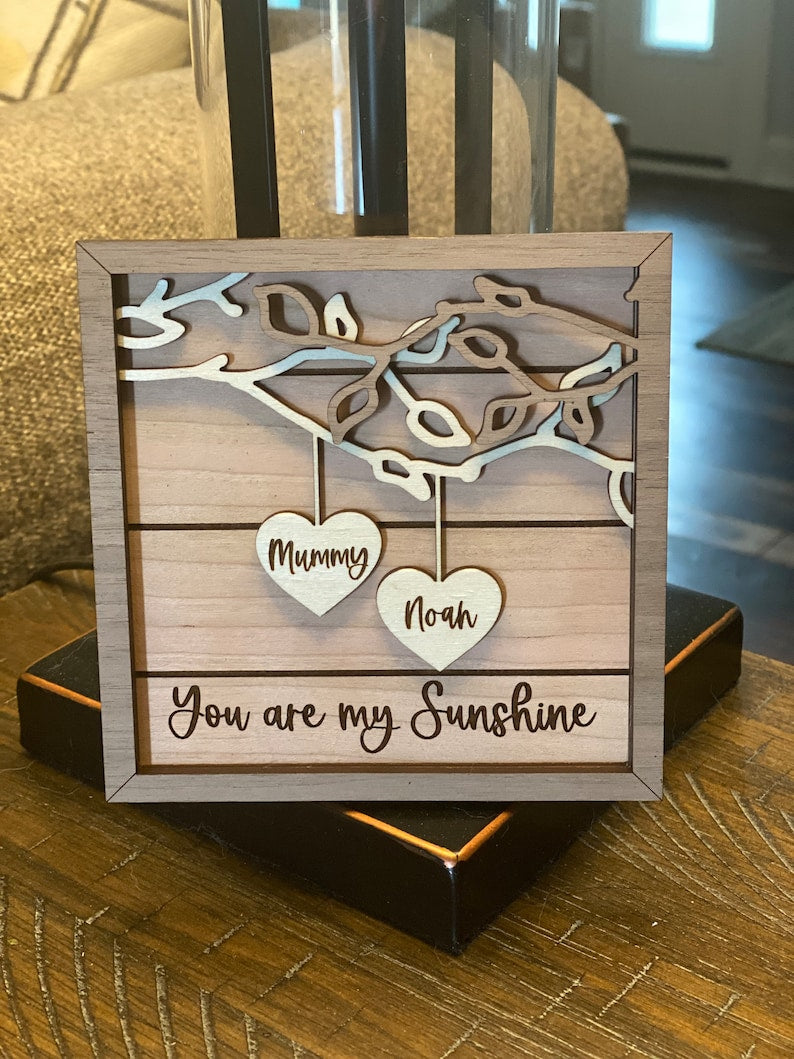 Personalized Wooden Sign | Couples Custom Wood Sign | Anniversary Gift | Personalized Wedding Gift | Valentine Wood Layer Frame Sign | Couples Names Sign
