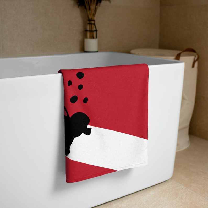 Personalized Diver Down Flag Towel with Name, Scuba Diving Towel, Scuba Diver Gift, Scuba Diving Gift for Deep Sea Diver, Dive Beach Towel